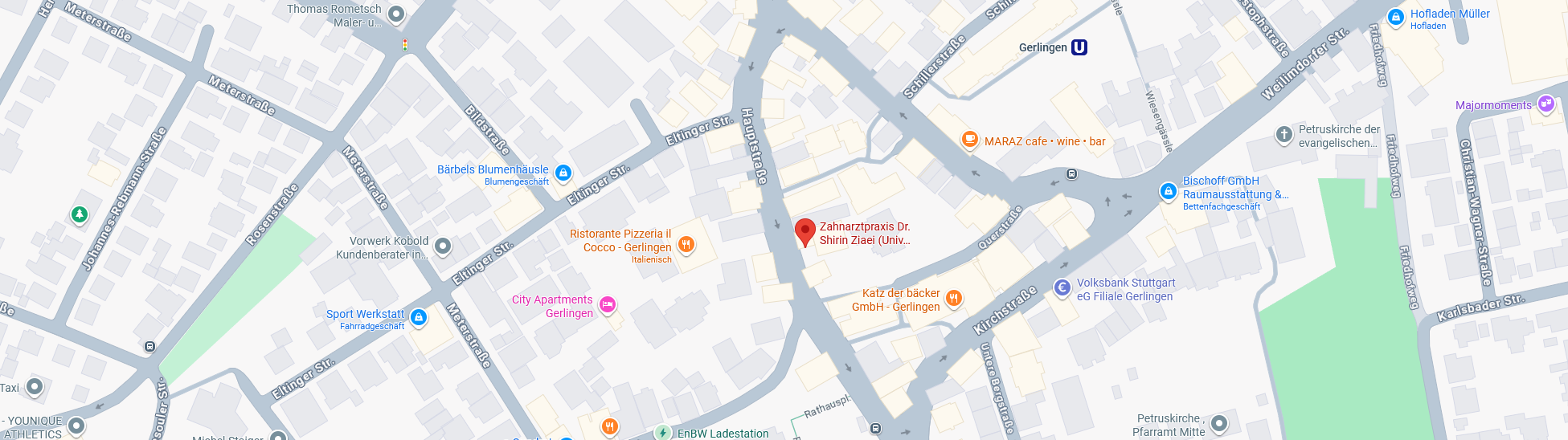 Karte – Zahnarztpraxis Dr. Ziaei in Gerlingen